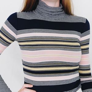 Striped Turtleneck Top